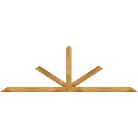 Ekena Millwork Saratoga Rough Sawn Timber Gable Bracket, Western Red Cedar, 108"W x 36"H x 2"D x 4"F, 8/12 Pitch GBW108X36X0204SAR00RWR